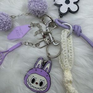 Purple Labubu Bag Charm/ Keychain